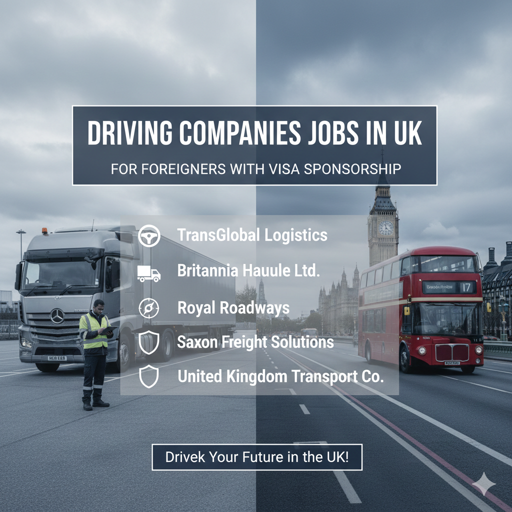 Driving Companies Jobs in UK for foreigners with visa sponsorship