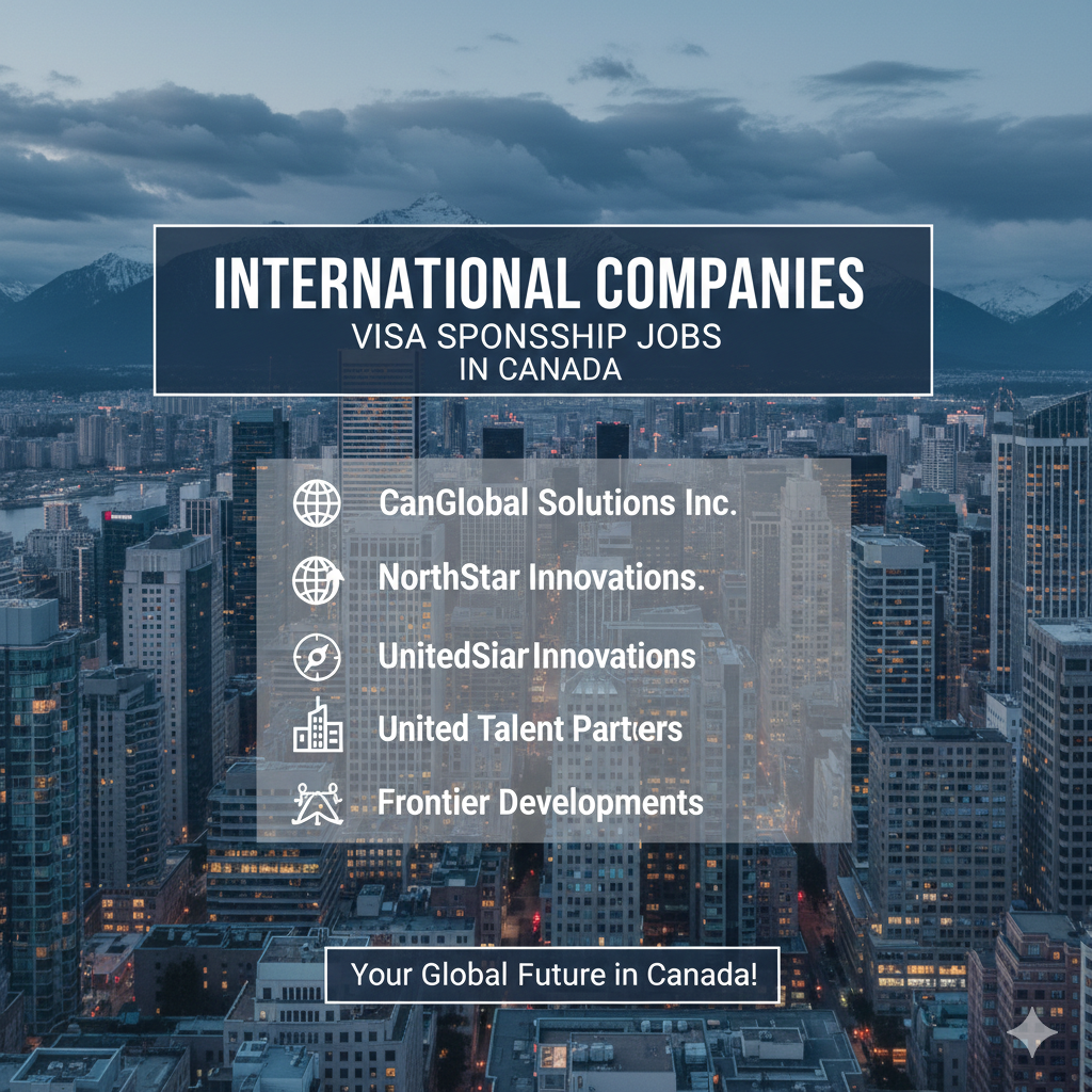 International Companies VISA Sponsorship job in Canada