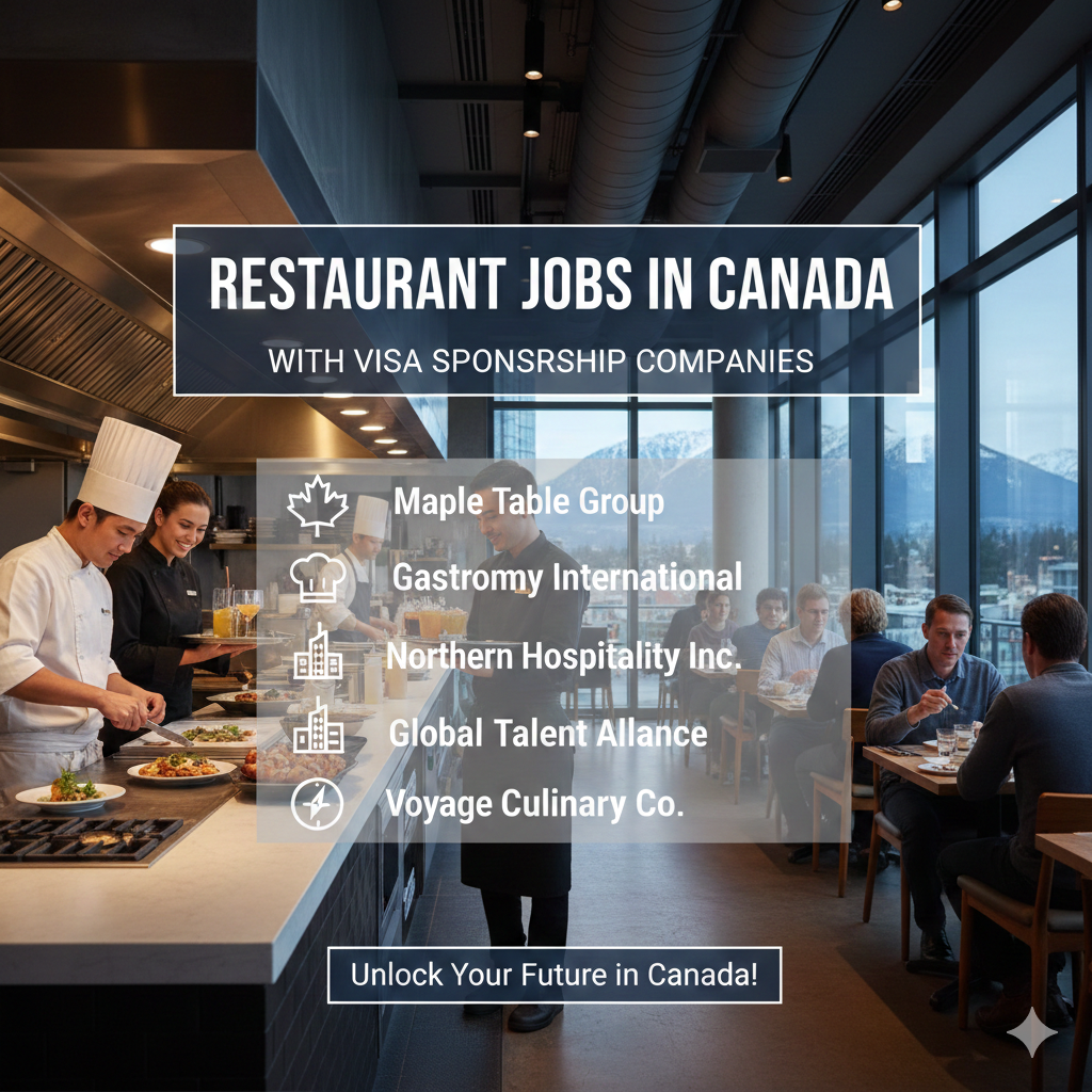 Restaurant Jobs in Canada with visa sponsorship companies list